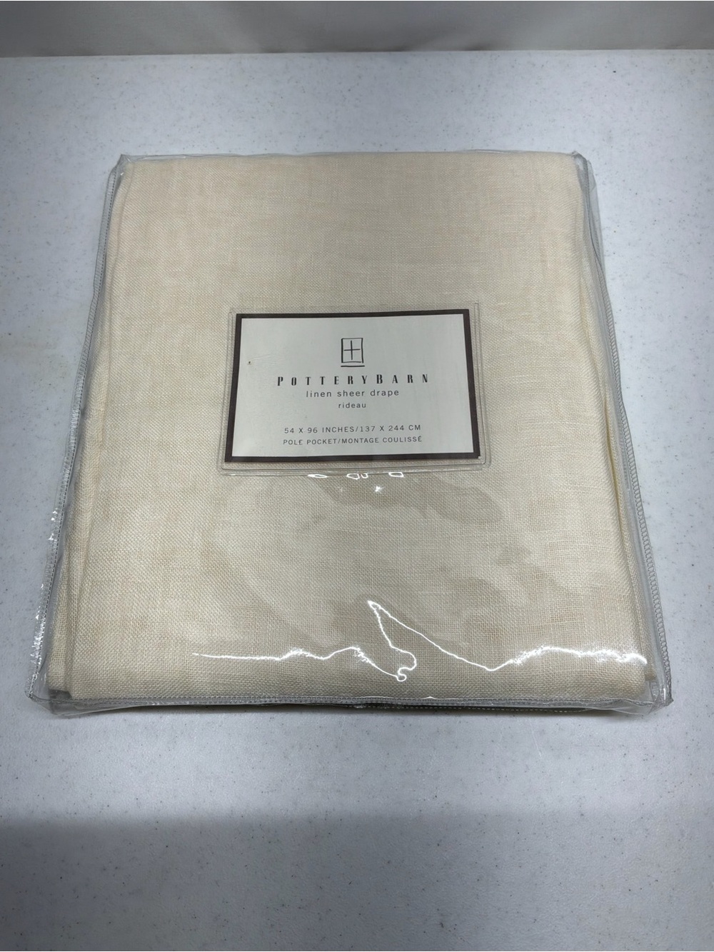 Pottery Barn Linen Sheer Drape - Ivory